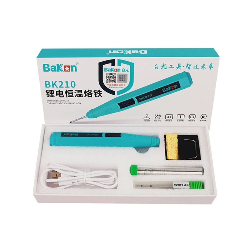 Bakon Rechargeable Lithium Battery USB Soldering Iron Heating Core Auto Sleep Wireless Electric Welding Iron Replacement