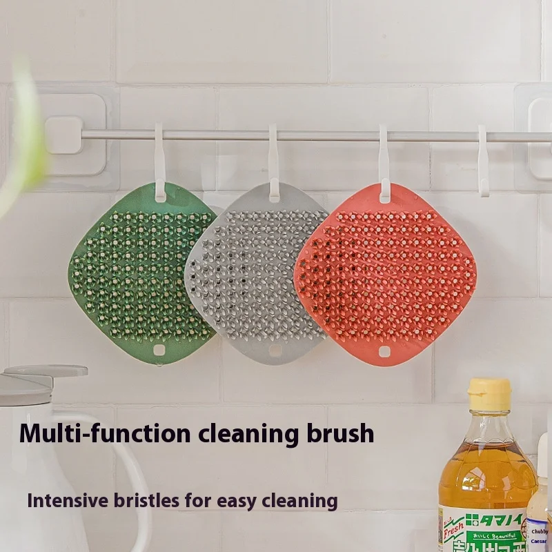 

Silicone Dishwashing Brush for Home Use Is Not Easy To Stain Oil Kitchen Brush Pots and Pans Fruit and Vegetable Cleaning