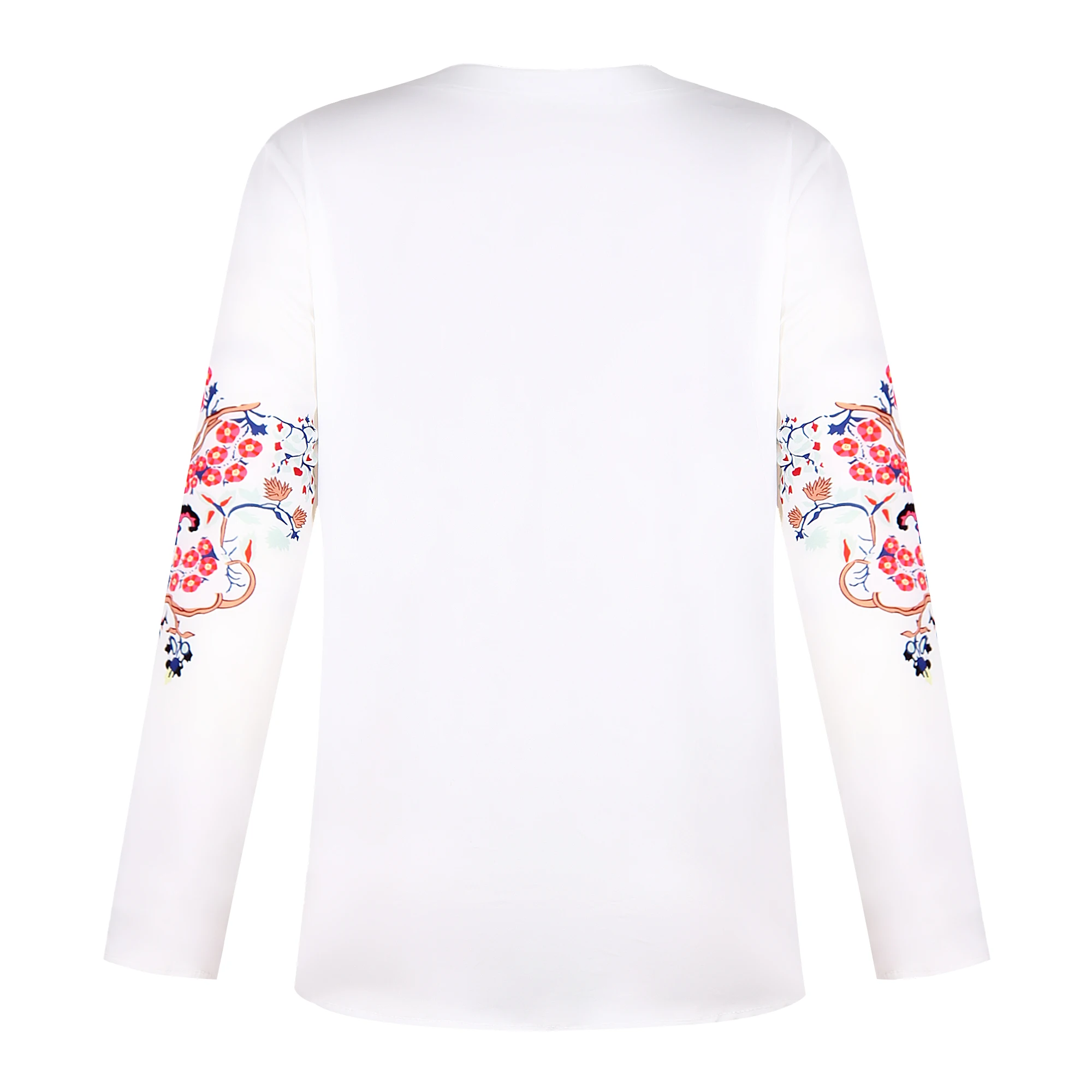 Wholesale Women Lace Blouse Long Sleeve Lovely Floral Printed Shirt Summer Ladies Stand Collar Blouse Woman Tops Femme Chic