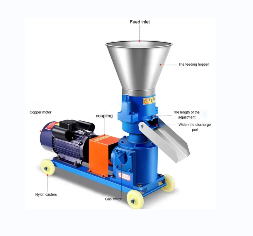 

Pellet Press Machine Wood Pellet Processing Machine Pelletizer 150 Feed Pellet Machine Household 220v Small Wood Motor Provided
