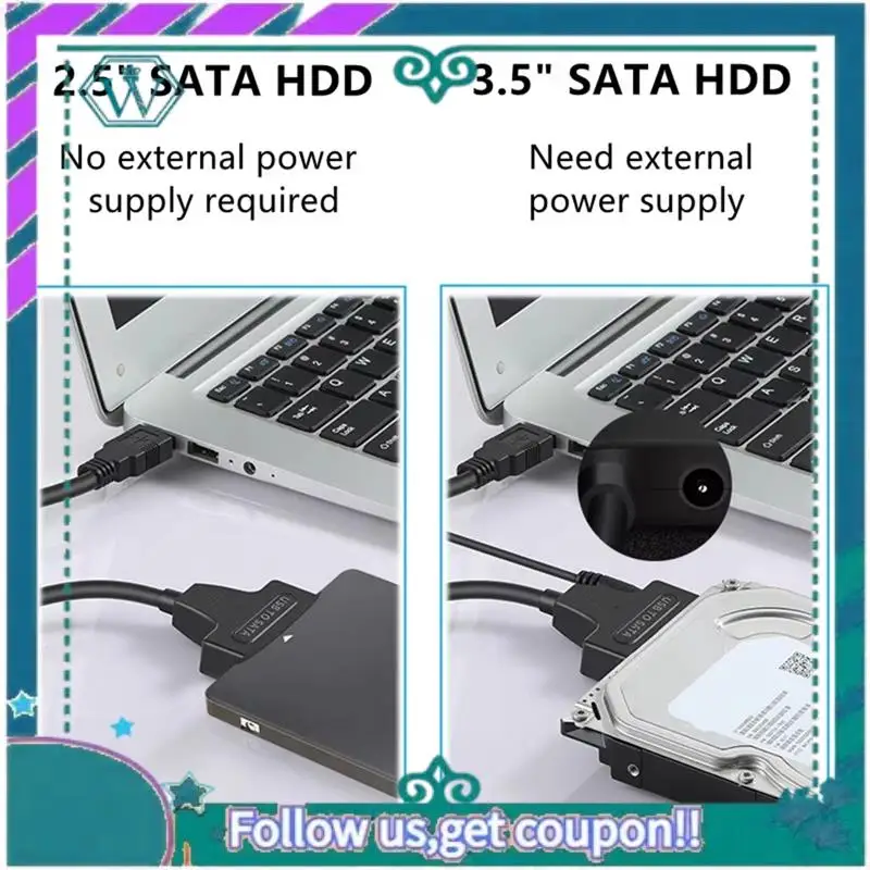 

Модернизированный кабель-переходник SATA-USB 3.0 для 3,5/2,5-дюймового SSD HDD SATA III, преобразователь жесткого диска, поддержка вилки UASP EU