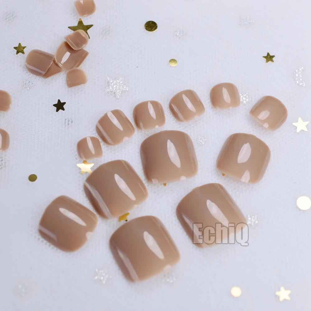 A Colorful Summer Carnival Candy Purple Artificial False Toes Toenails 20 Color Khaki Brown P57