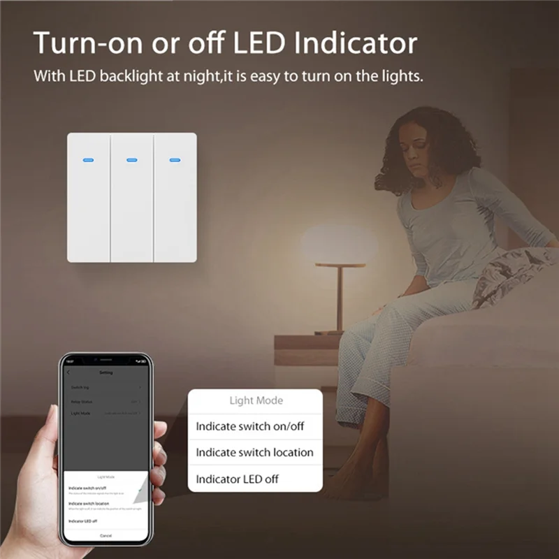 Sakelar Lampu UE Wifi Tuya Multifungsi Sakelar Lampu UE Wifi Tuya Portabel Wi-Fi Switch-N33R