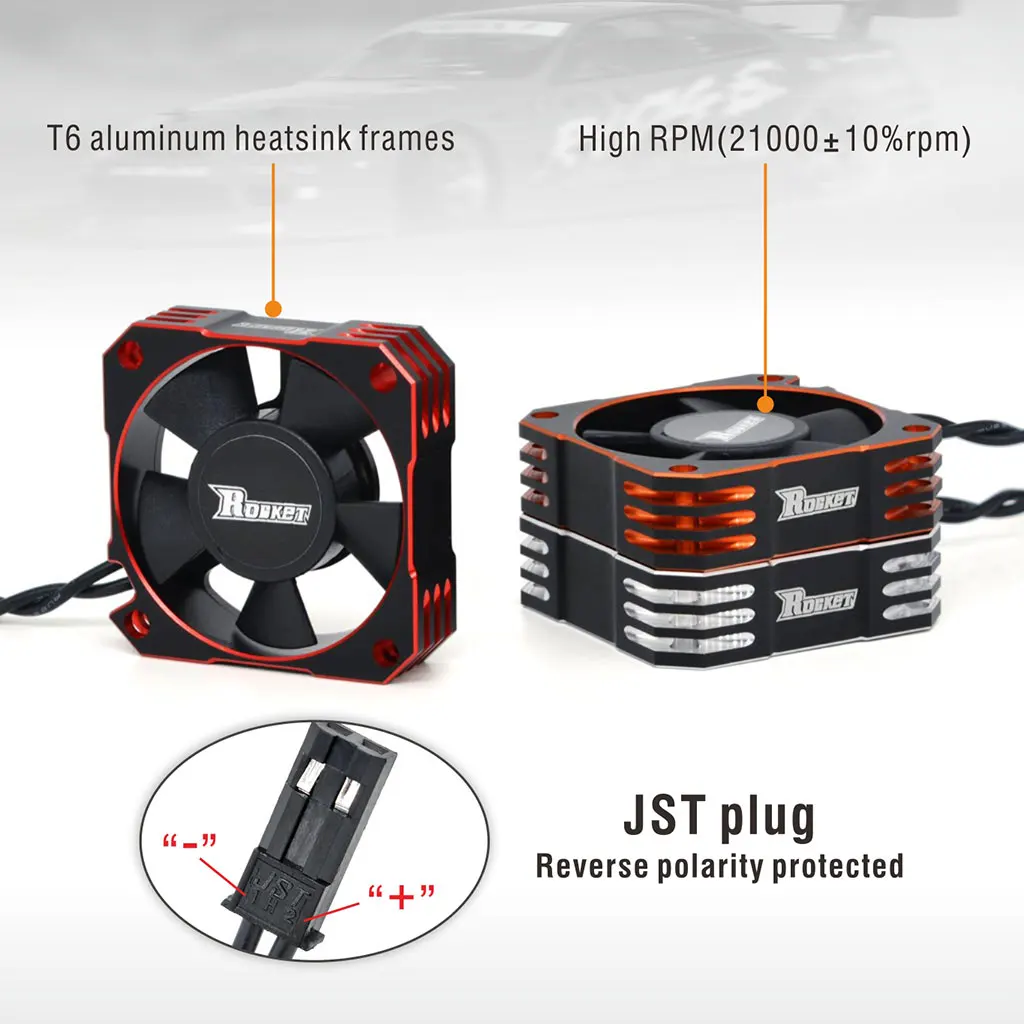 2 Stück SURPASS Rocket Kühlventilator 25mm 30mm 35mm 40mm 50mm Metall-Motorlüfter Wärmeableitungsventilatoren Abdeckung für 1/8 1/10 RC Auto Motor – Detail 24