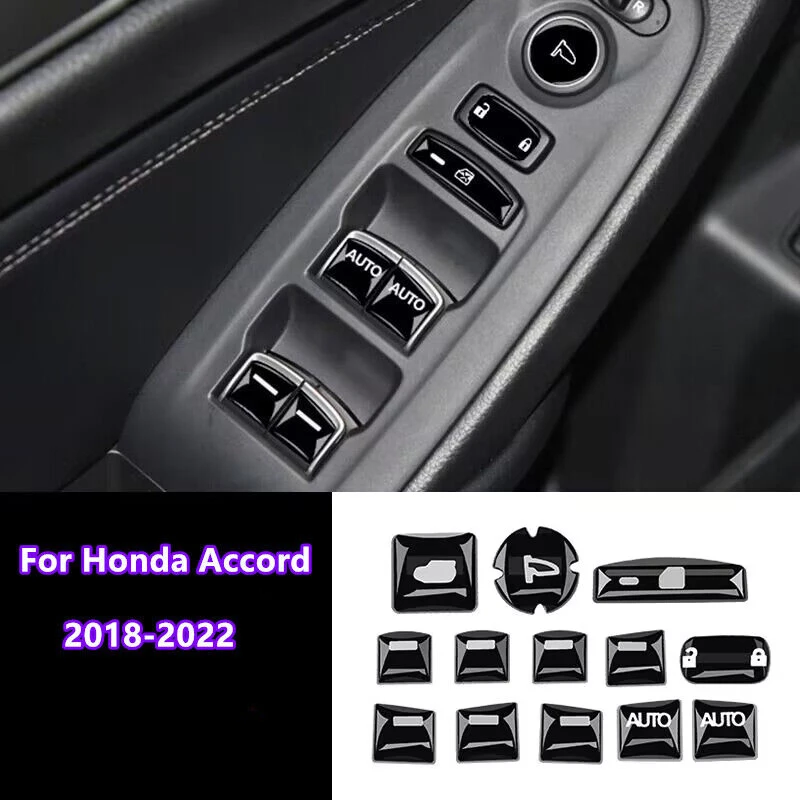 

13X Rubber Window Lift Lock Switch Button Trim Cover For Honda Accord 2018-2022