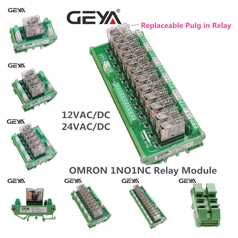 GEYA NG2R 16 Channel Relay Board 1NO 1NC Din Rail Relay Module OM Relay Plug