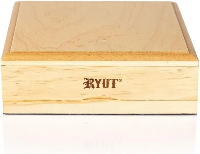 

7x7 Natural Wooden Sifter Box with Magnetic Seal, Glass Tray & Storage Divider