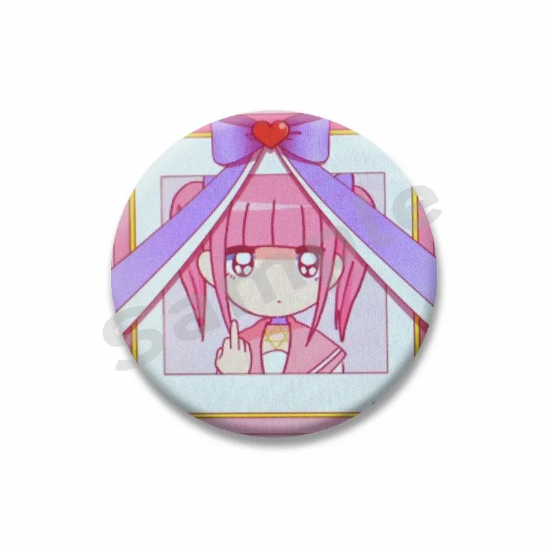 Y2K Cartoon Figure Menhera Chan Soft Button Pins Kawaii Anime Tinplate Snap-in Brooch Badge Backpack Accessories Jewelry Gift