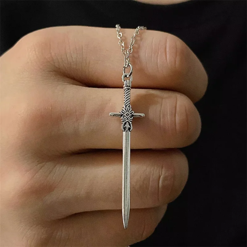 Viking sword necklace, gothic jewelry, grunge pendant, dark academia, witchy norse dagger pendant bewitched, unisex