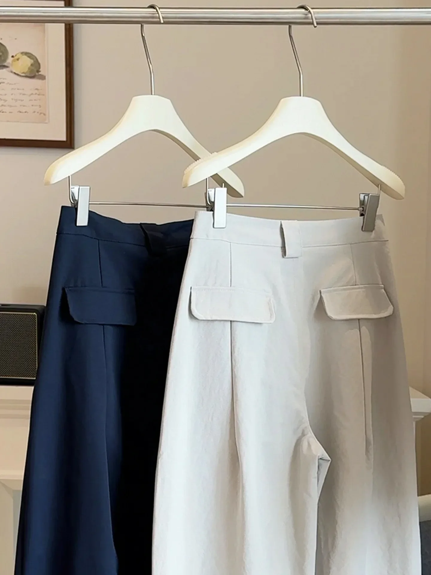 2025 جديد قيعان بنطال ذو قصة أرجل واسعة للنساء Pantalon فام عالية الخصر فضفاض بناطيل كاجوال خمر الكورية Pantalones De Mujer #3