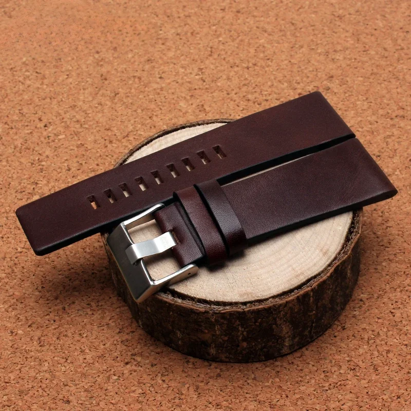 Genuine Leather Square Hole Watchbands Men Women for Diesel Dz7332 Dz7314 Dz7311 22 24 27 28 32mm with Tool Replace Accessories