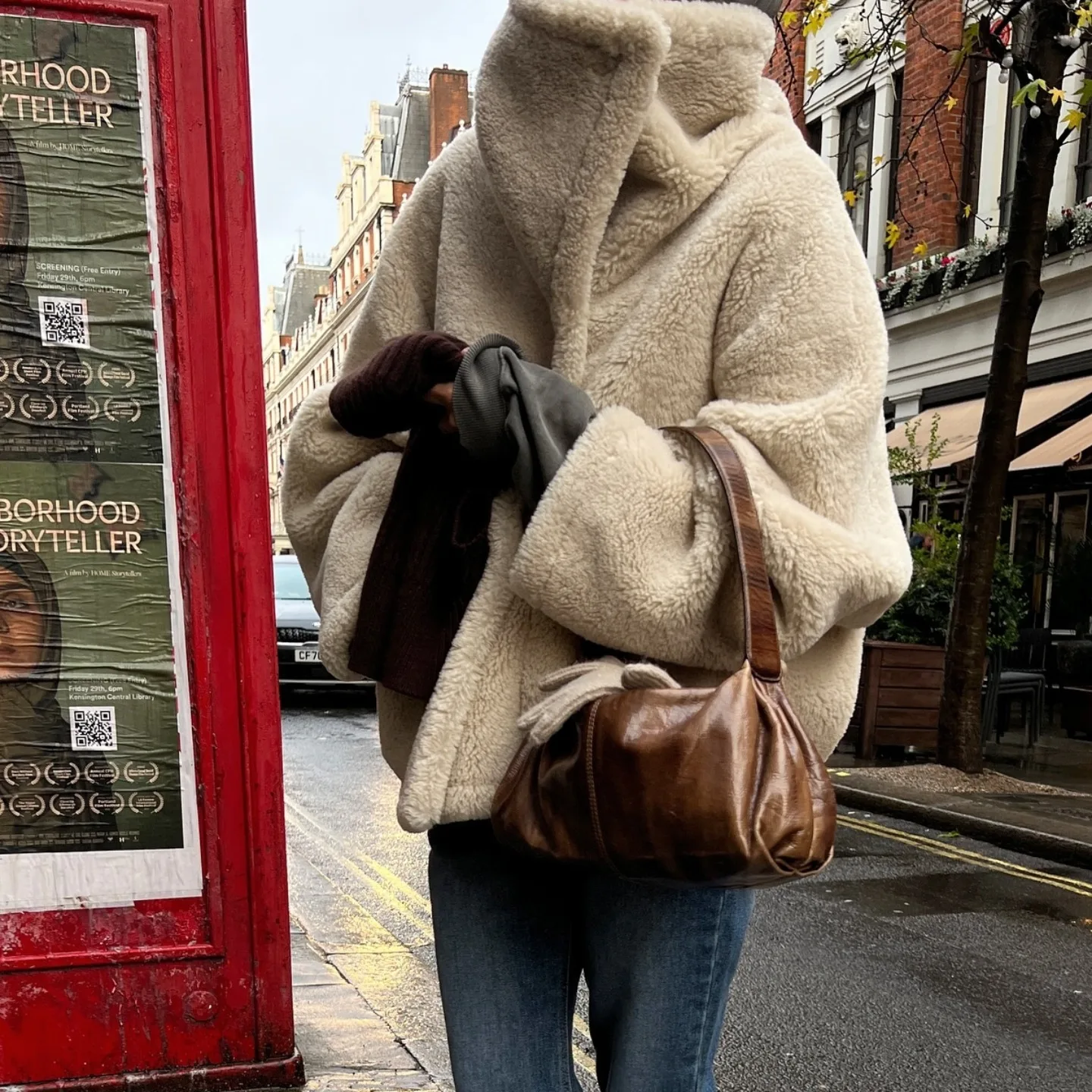 Damski płaszcz ocieplany z wysokim kołnierzem, z futra jelenia, wygodna odzież wierzchnia na zimowe dojazdy do pracy, długi rękaw.