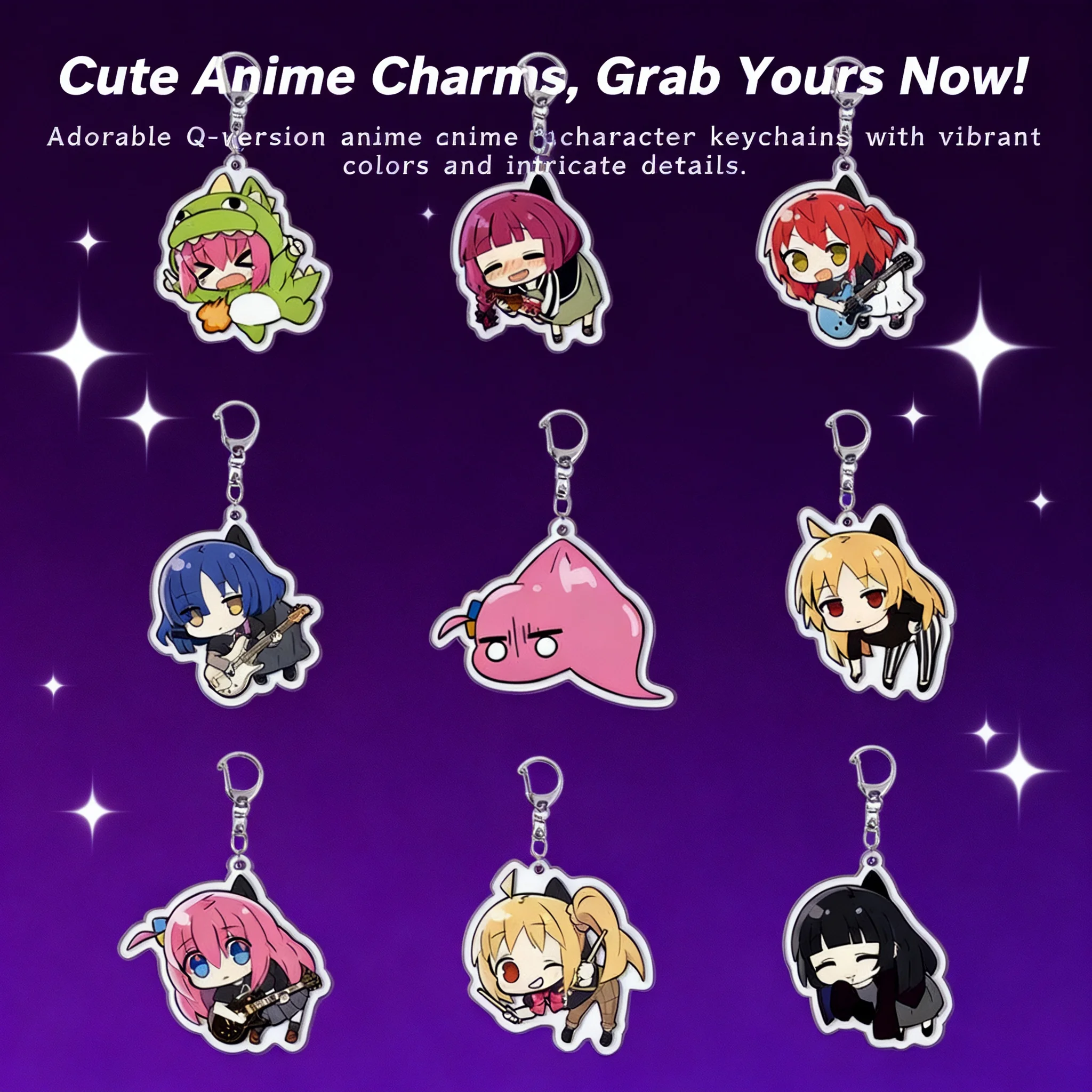 

Акриловый брелок для ключей Lonely Rock Goto Hitori Ijichi Nijiaka: многослойный дизайн, милые персонажи, популярный аниме-мерч