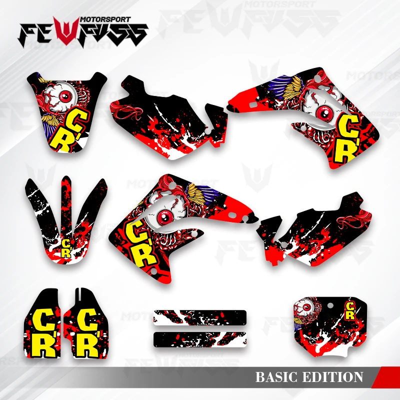 

Графические наклейки Fewfuss, наклейки для мотоцикла, фон на заказ для HONDA 20003 2004 2005 2006 2007 2008-2012 CR85 001