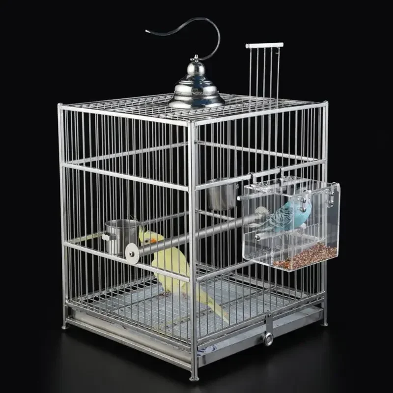 Transparent Acrylic Bird Feeder Parrot Food Box Hanging Feeding Tray Spill-proof Cup Bird Automatic Feeder Bird Cage Accessories