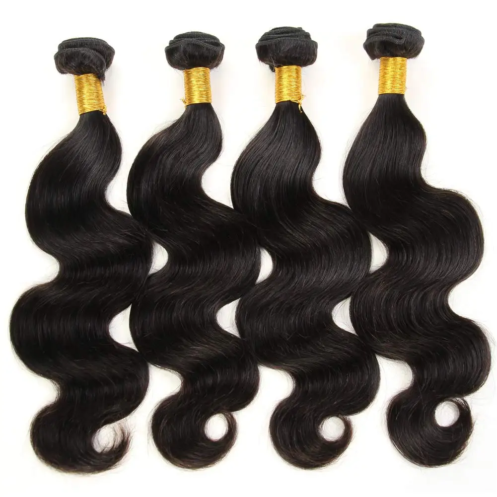 Bundels Echt haar Body Wave-bundels 100% onverwerkte bundels van echt haar Weave Hair Extensions Dubbele sterke inslag