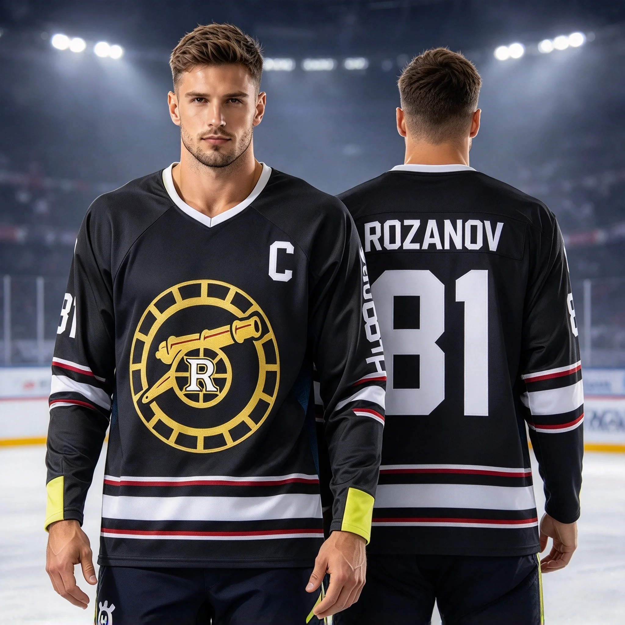 New Ice Hockey Jersey with 3D Printed Pattern, Stylish and Loose Short-sleeved Casual Daily Men's Casual Round-neck Shirt