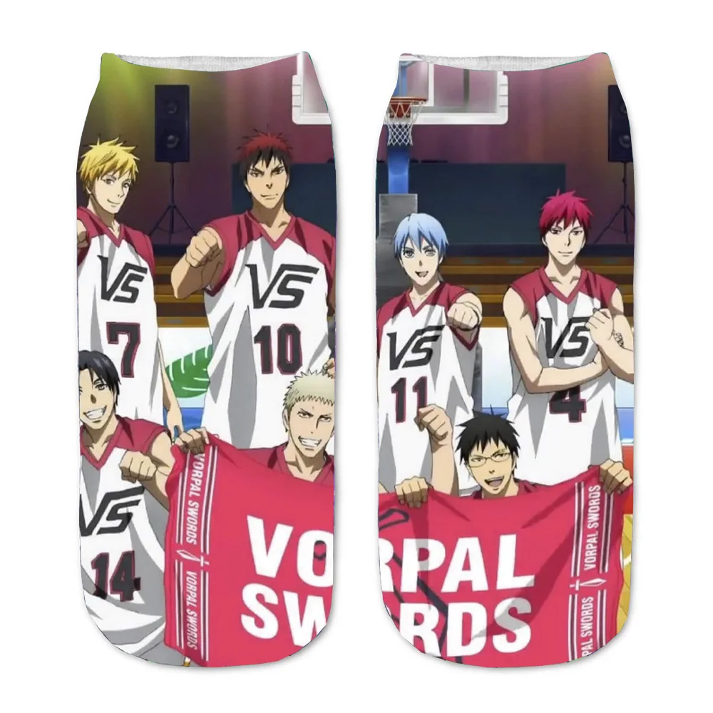 

Socks Anime Kuroko's Basketball 3D Printed Cartoon Straight Socks Men Women Short Sock teenager Kawaii Party Gift Ankle Sock