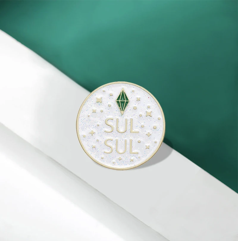 The Sims Games Glitter Enamel Pins Custom Sul Sul Role Playing Game Brooches Lapel Badges Funny Jewelry Gift for Kids Friends