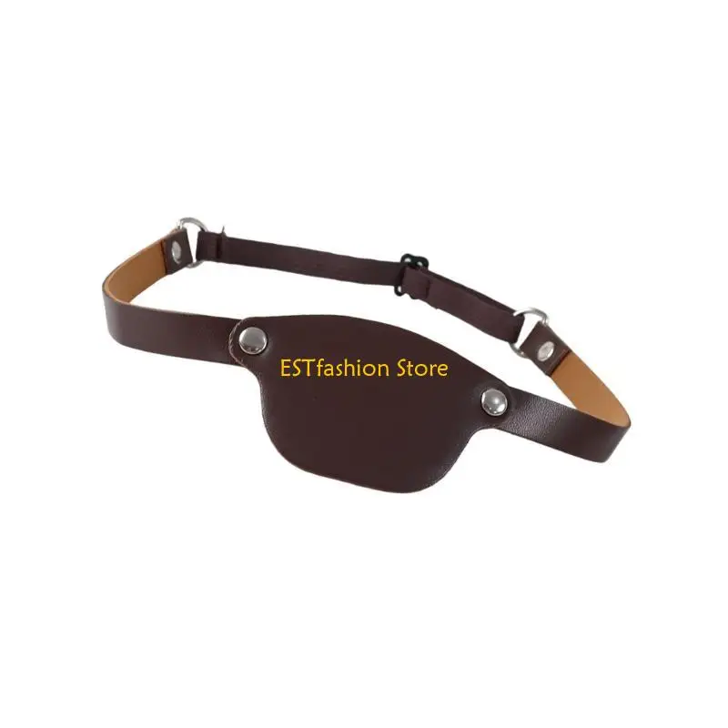 Y5GC mittelalterlich geprägte Augen Patches Vintage Leder Augenmaske Larp Cosplay Accessoires Piratenauge für Männer Halloween