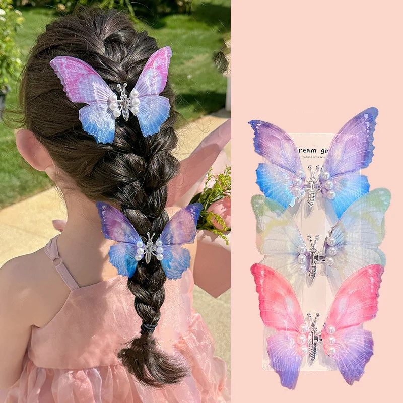 1PCS New Moving Dreamlike Butterfly Baby Hairpins Girls Hair Clips Kids Headwear Cute Children Hair Accessories