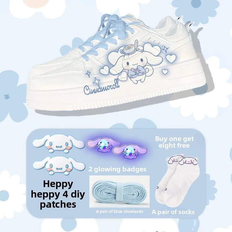 Sanrio Hello Kitty Hand-painted Board New Melody Flat-soled Women's Shoes Student Summer Breathable Sweet Cool Comfortable Shoes