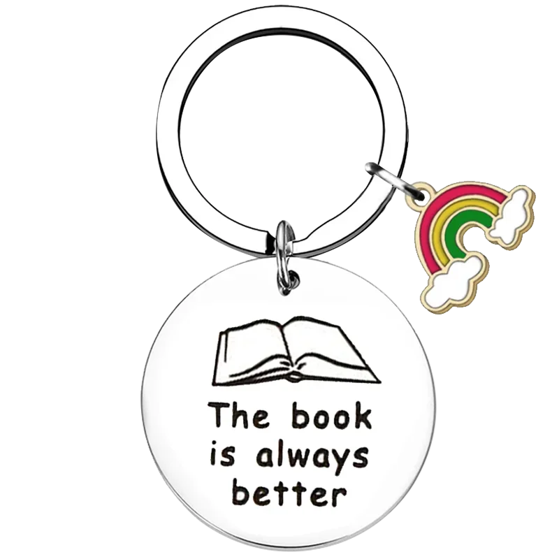 Hot  Book Lover Key Chain Ring Literary keychains pendant Writers Author Student Librarian Gift