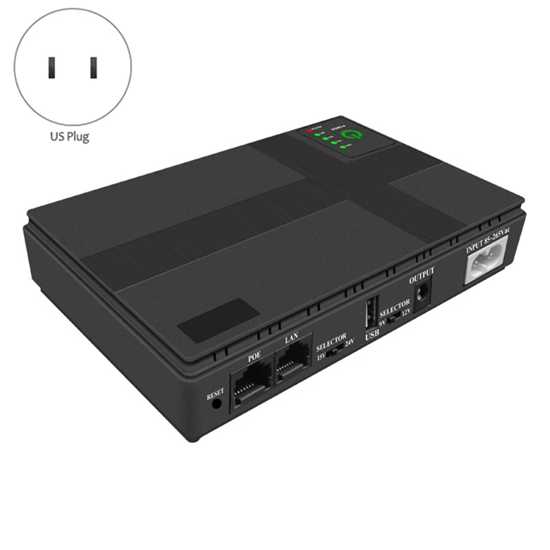 DC UPS Uninterrupted Power Supply 10400MAH Standby Power Supply 5V 9V 12V 15V 24V Support POE For Wireless Router