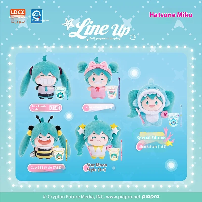 Hatsune Wayaya Style Blind Box Kawaii Аниме Фигурка Снег Мику Фуфу Кукла с чашкой и зубной щеткой Брелок Декор Коллекционные подарки