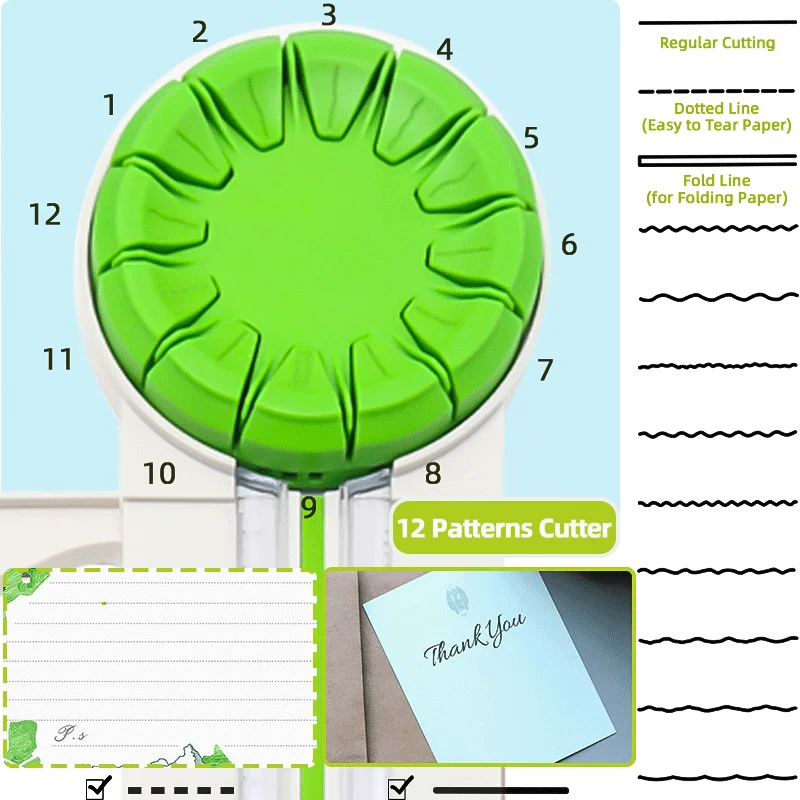 ماكينة تشذيب الورق 12 في 1 A3 A4 ماكينة قطع أدوات متعددة الوظائف 12 في 1 للحرف اليدوية وصناعة البطاقات وسكرابوكينغ #3