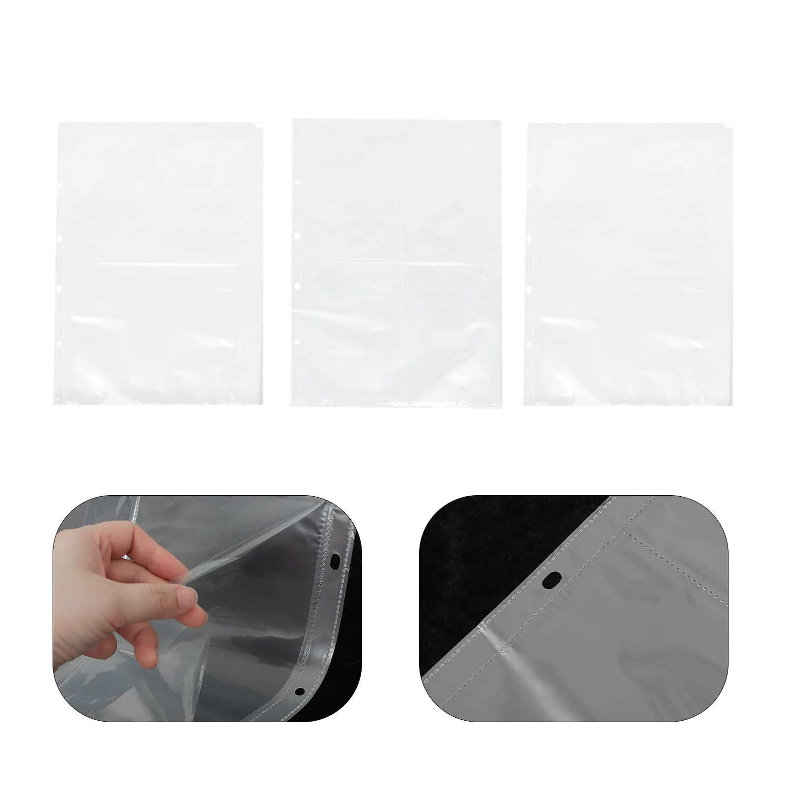 40-個のクリアページプロテクター-プラスチックファイルバッグ-ルーズリーフバインダー用-シートスリーブ-ドキュメント保護-再利用可能-透明