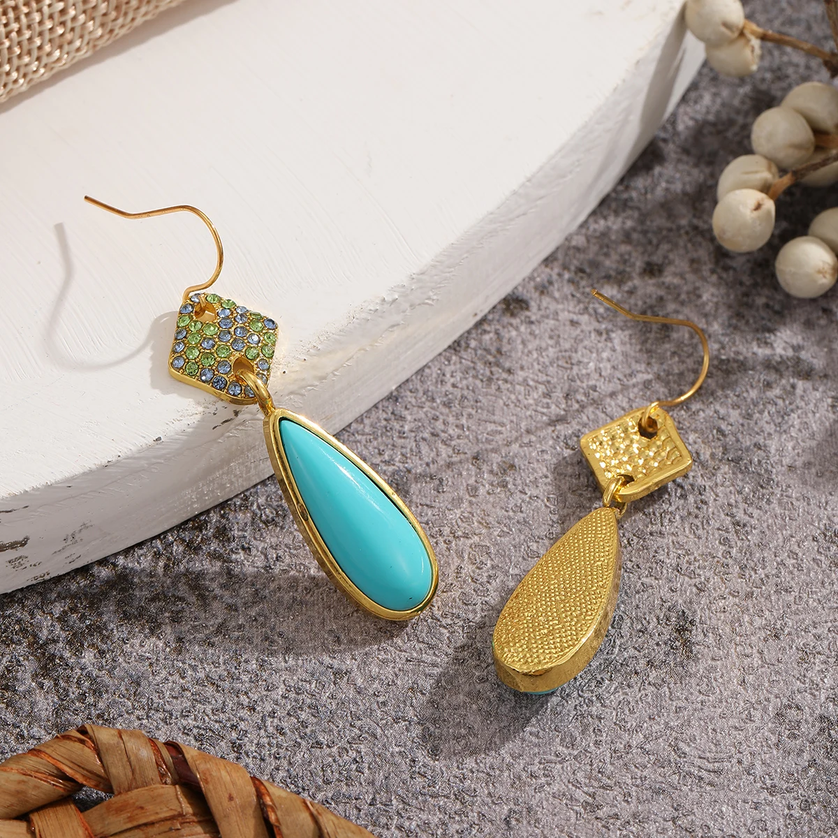 Cross-border New Earrings Hot Sale Simple and Exquisite Golden Water Drop Earrings First Jewelry Women's Earrings