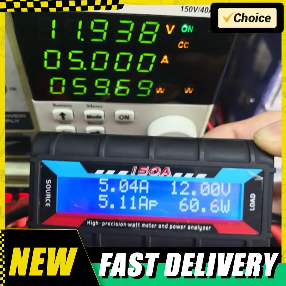 

150A Амперметр напряжения аккумулятора ЖК-дисплей Высокоточный анализатор мощности тока Цифровой высокоточный ампер-ваттметр