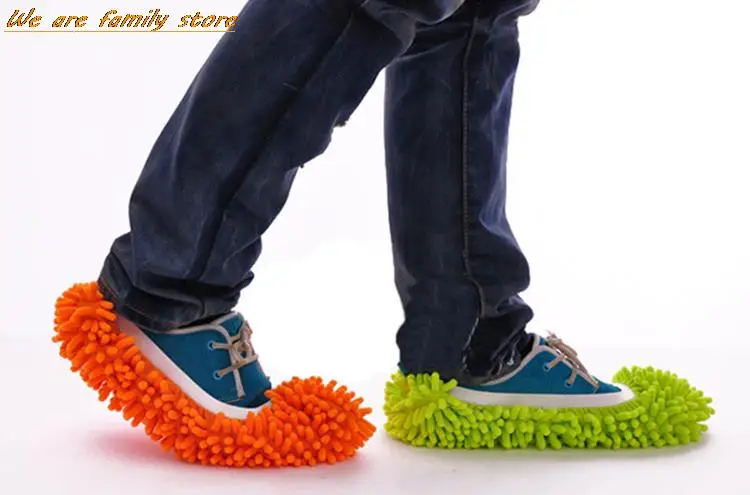 1 PC Dust Cleaner Grazing Slippers House Bathroom Floor Cleaning Mop Cloths Clean Slipper Microfiber Lazy Shoes Cover