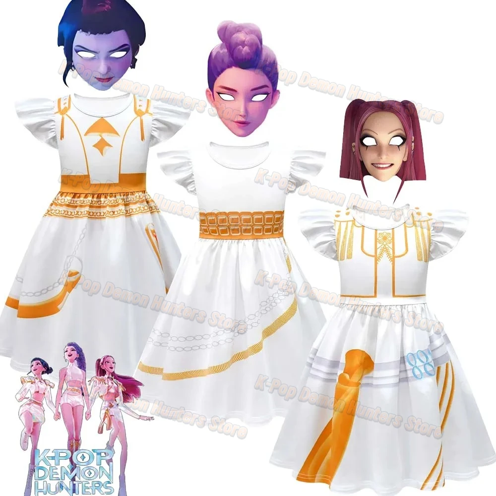 

New Anime Kpop Demon Hunters Summer Dress Halloween Mira Rumi Zoey Cosplay Costume Girl Dress Birthday Gift Princess Dress Girls