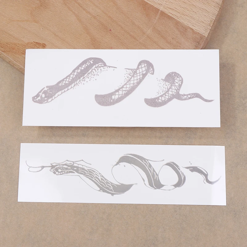 2Sheets Collarbone Dark Snake Pattern Personalized Snake Clavicle Tattoo Sticker Waterproof Lasting Temporary Tattoo Stickers