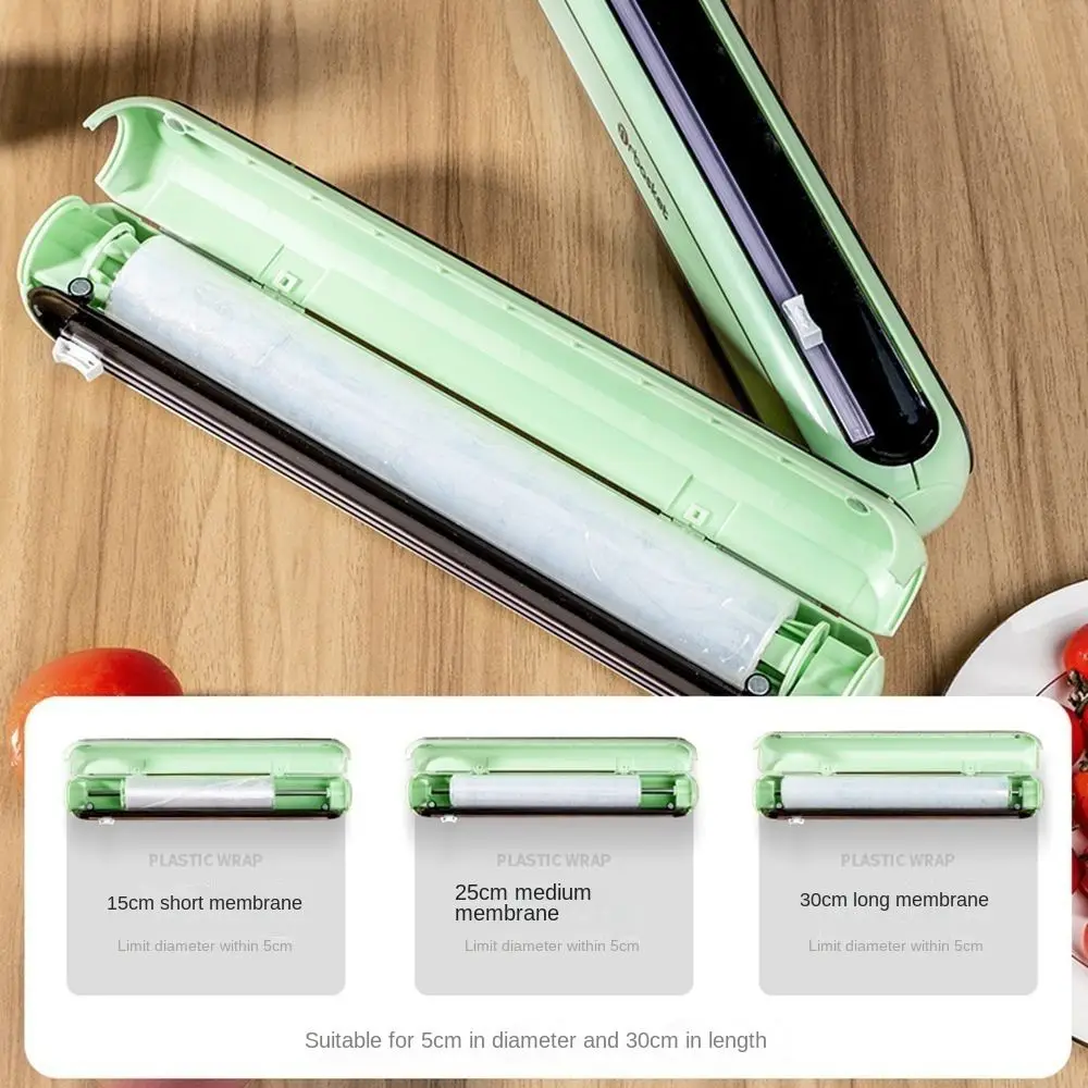 Wall Mounted Magnetic Cling Film Cutter Two-way Sliding Smoothly Cutting Plastic Wrap Cutter Divider Safe Adjustable