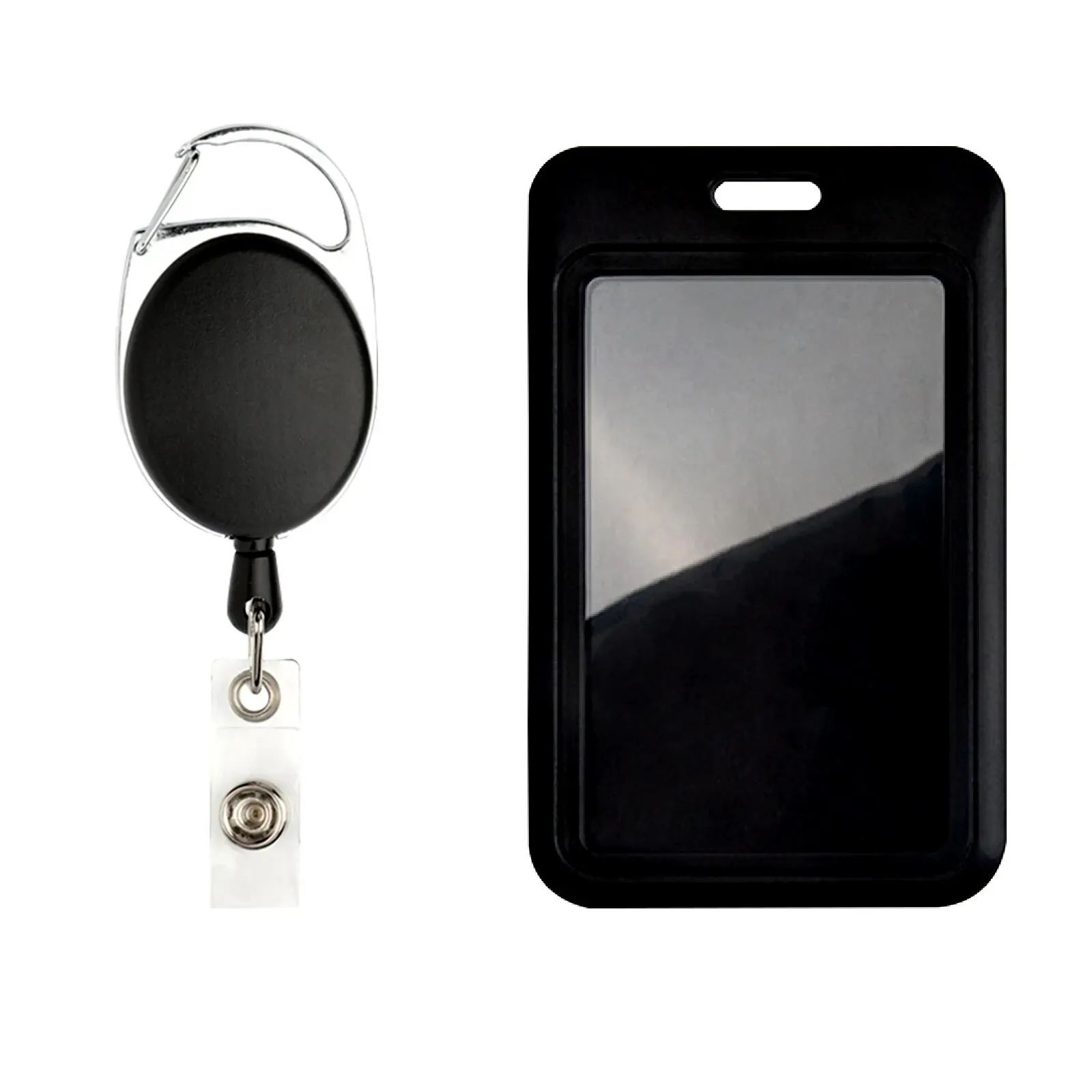 Black Retractable Badge Reel with Name Card Badge Holder Medical Badge Reel for Nurse Hospital Supplies Badge Reel Lanyard