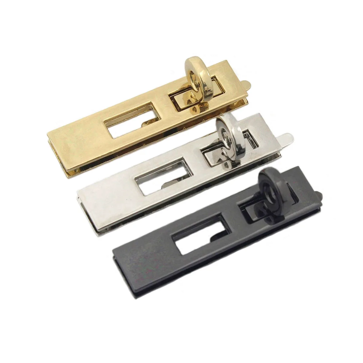 1pcs Metal Turn Lock Rectangle Fashion Durable Switch Lock Closure Parts for DIY Handbag Shoulder Bag Purse Hardware Accessories