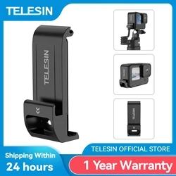 TELESIN For GoPro 9 10 11 12 Waterproof Side Cover Easy Removable Type-C Charging Cover Port For GoPro Hero 9 10 11 Battery