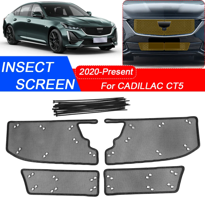 4pcs For Cadillac CT5 2020-Present Car Insect-proof Air Inlet Protect CoverAuto Airin Insert Vent Racing Grill Filter Net