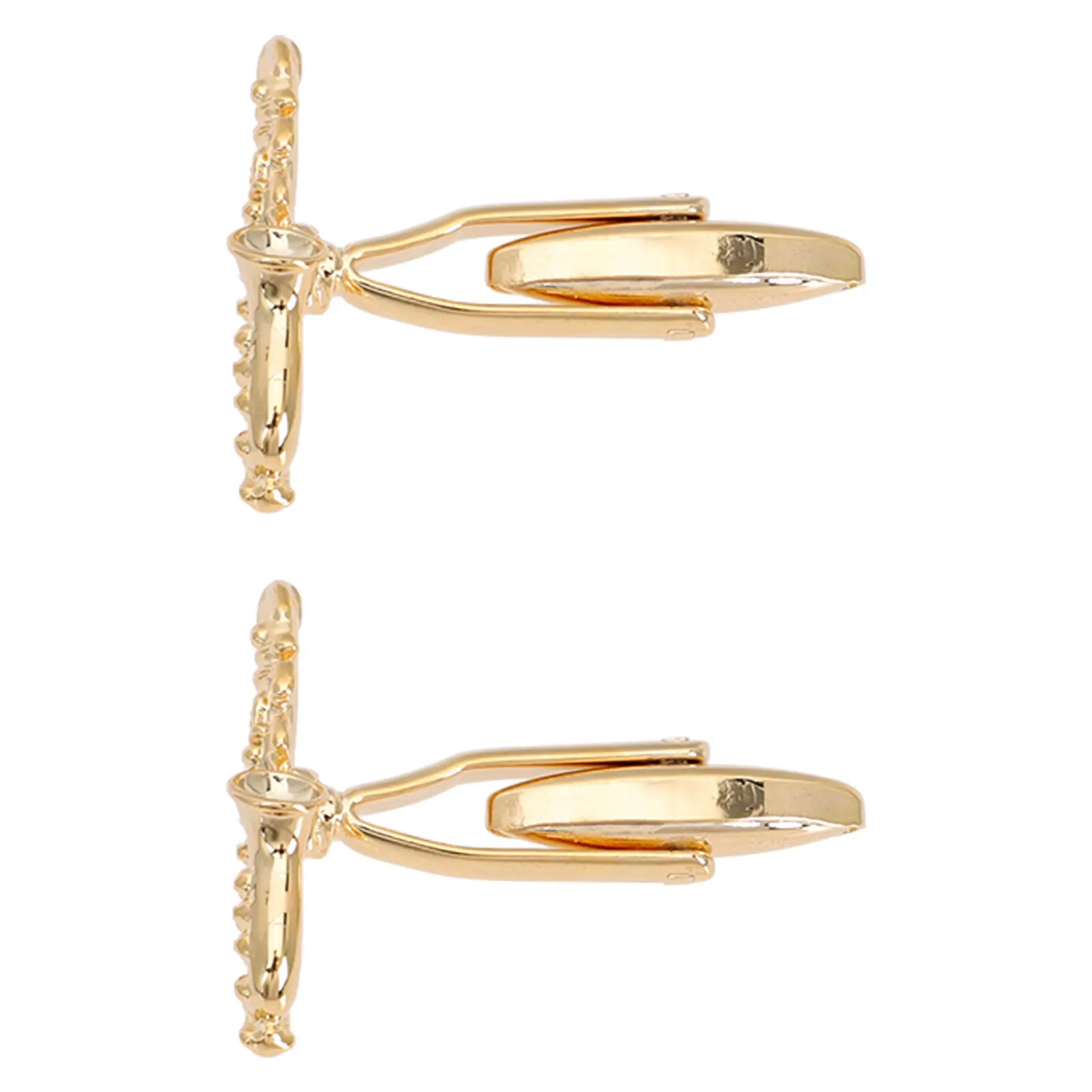 1Pair Brass Saxophone Cufflinks Men Sleeve Cuff Nails Fashionable Workmanship Casual Formal Wear Concert Wedding Anniversary