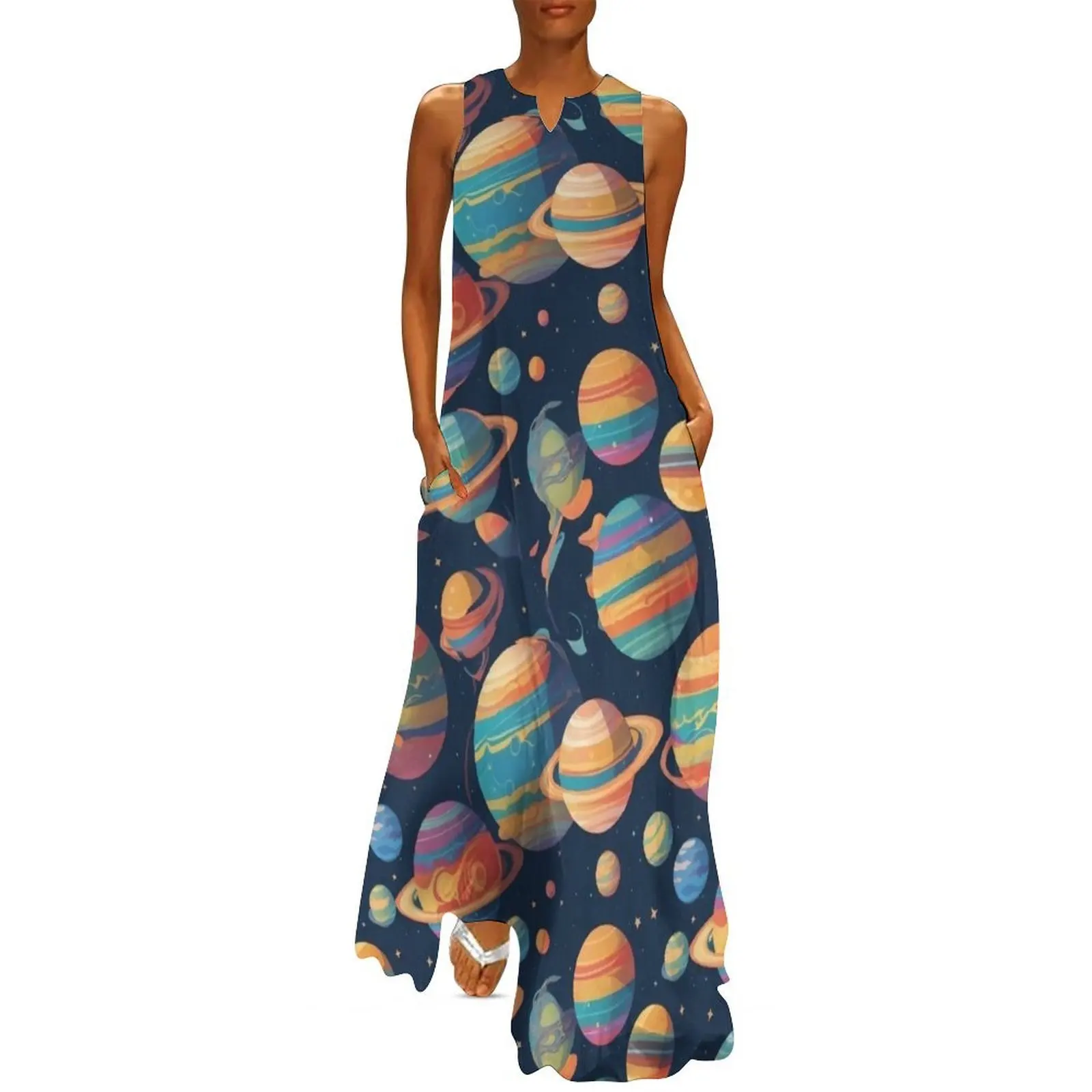 

Planets Long Dress dresses summer luxury woman party dress women formal occasion dresses sexy dress for women