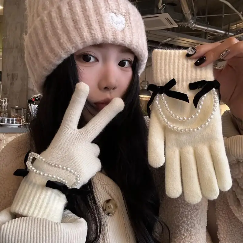 

Перчатки с длинными пальцами, эластичные зимние теплые перчатки, утолщенные перчатки, утолщенные для холодной погоды, активного отдыха, зимы