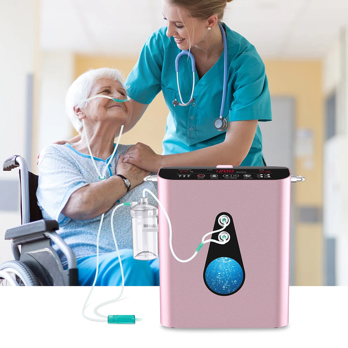 Suyzeko Premium 1200ML Hydrogen Inhaler Therapy Device:Hydrogen&Oxygen Inhalation Machine,O2 Concentrator&H2 Water Generator