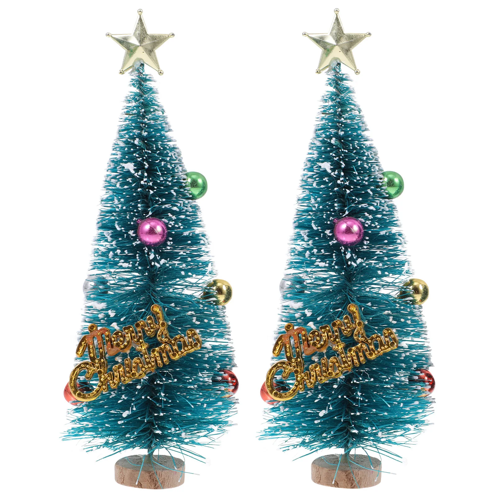

2pcs Christmas Ornaments Miniature Ornament Festival Decoration Decorative Xmas Tree Lovely Tree For Home Party Mini Garden
