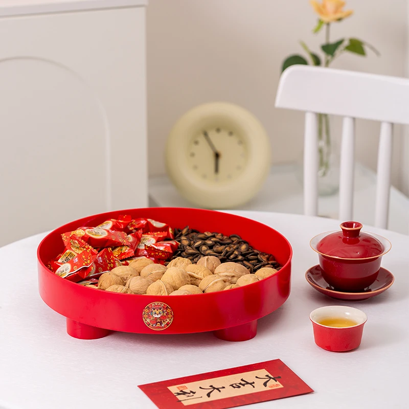 【Zhubai Home】Dragon Year Spring Tray Aromatherapy Cosmetics Desktop Storage Tray Living Room Snacks Candy Tray