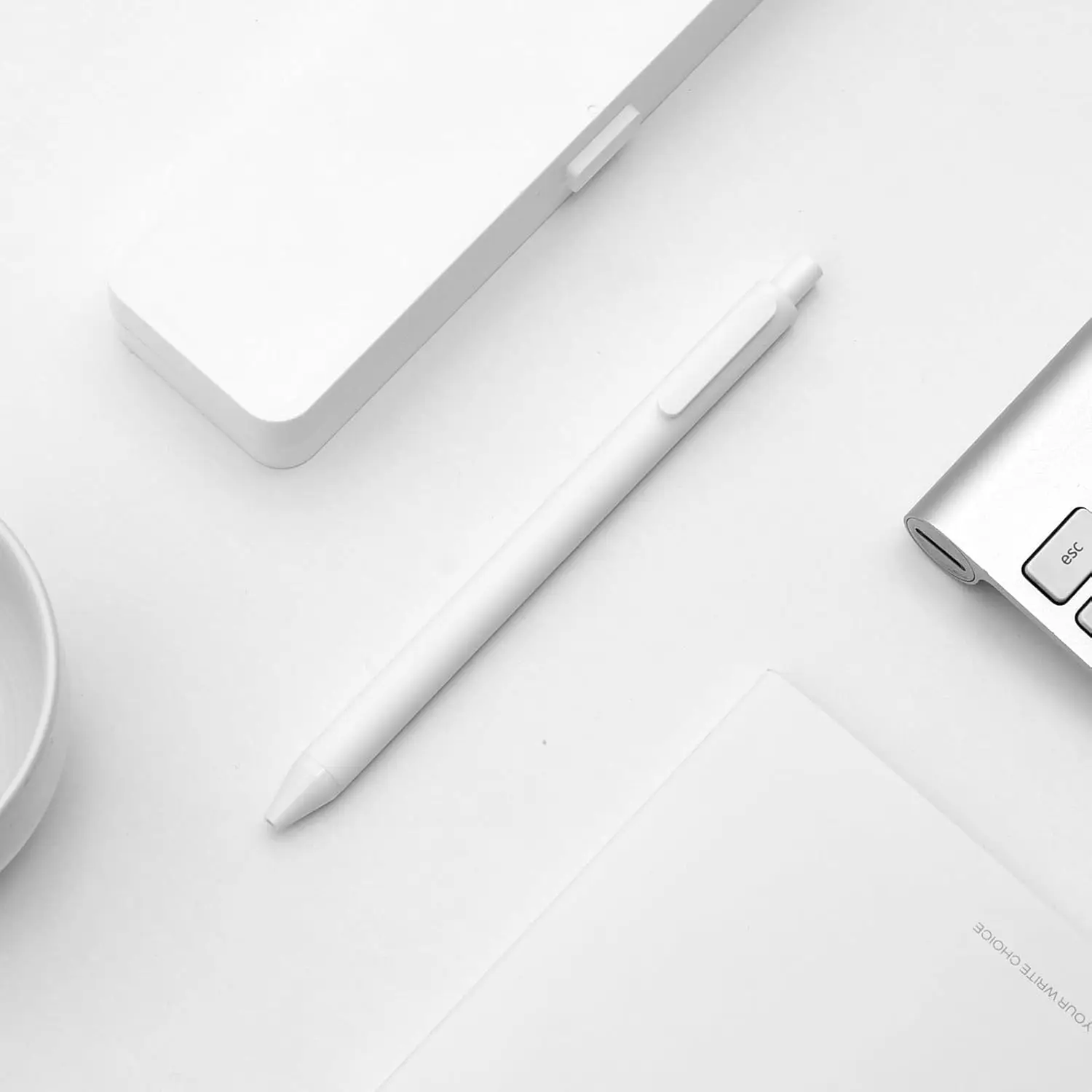 10 قطعة أقلام جل نقية بيضاء مع حبر أسود 0.5 مللي متر أقلام جمالية ذات نقطة دقيقة للوازم المكتبية والقرطاسية اليومية