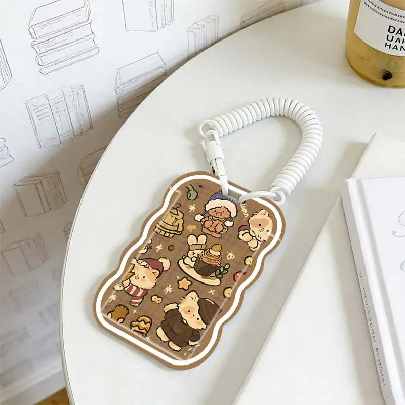 Cards Cover for Kpop Photocard Holder Photo Protector Stretchable Spring Cord Student Bus/Meal Card Protection Case