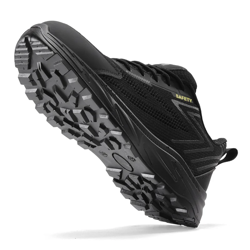Summer Breathable Men Labor Shoes Lightweight Work Safety Boots Sneakers Anti Nail Indestructible Steel Toe Male Footwear